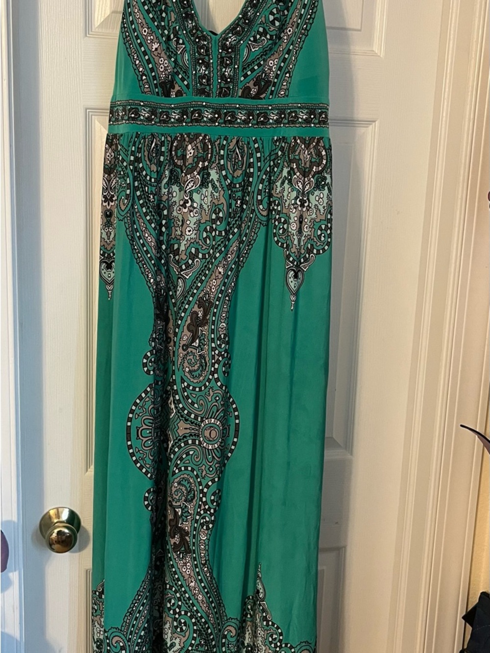 INC International Concepts Teal Paisley Maxi Dress